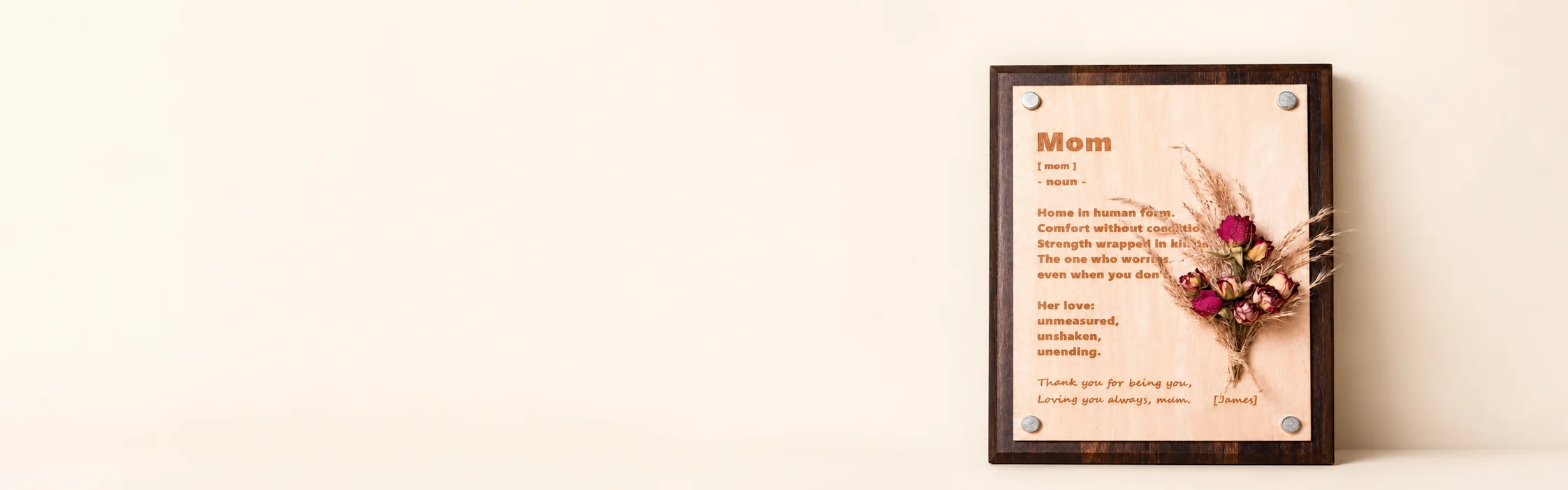Wooden Mom Keepsake Plaque
