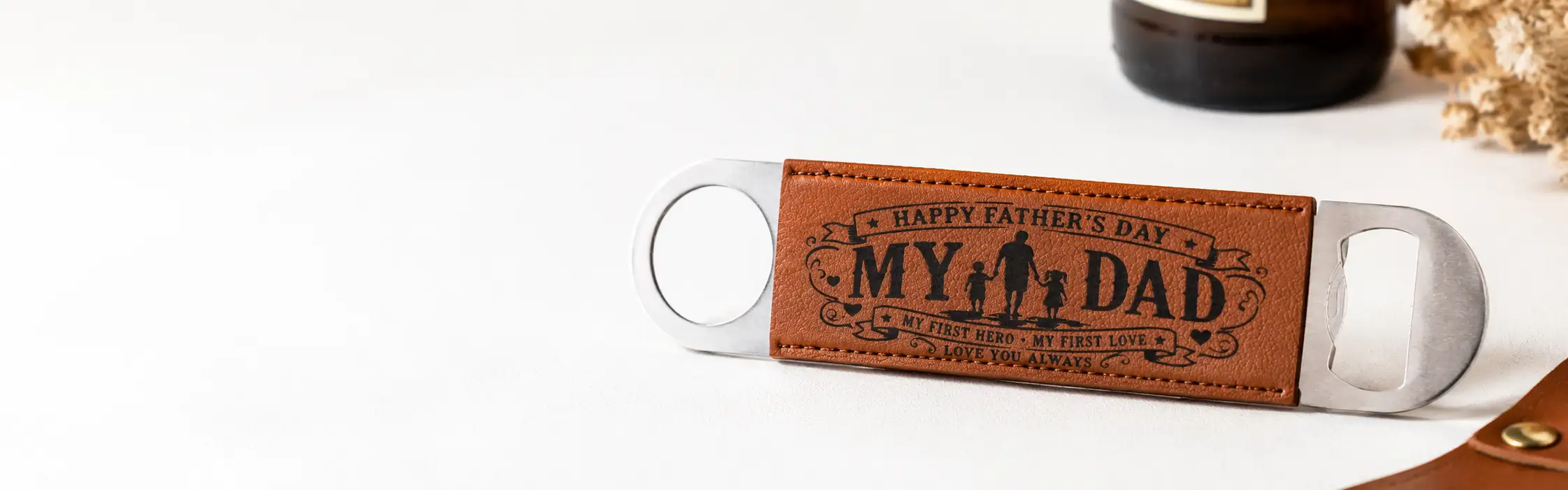 Father's Day Leather Bottle Opener