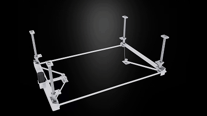 A gif of an electric Z-axis lifting table in a desktop laser machine