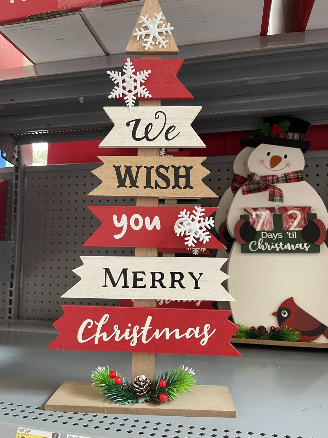 Laser cut wooden Christmas road sign