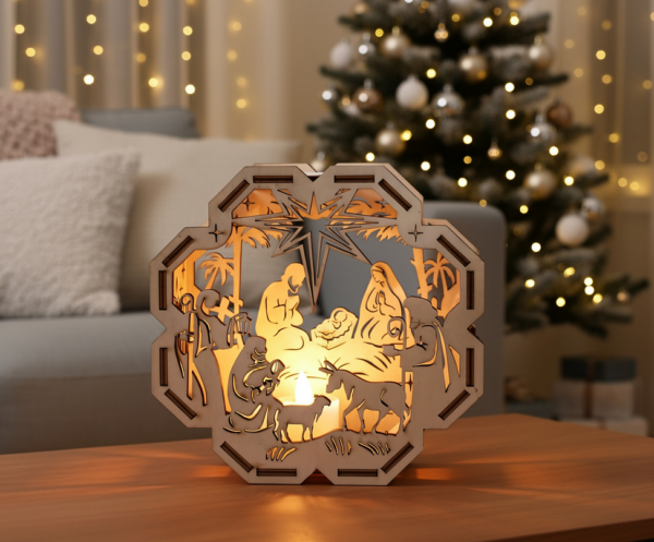 Laser cut candle holder made with Thunder Laser machine