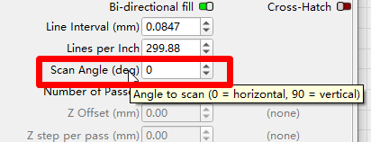 Set the scan angle when needed to maintain consistent laser motion