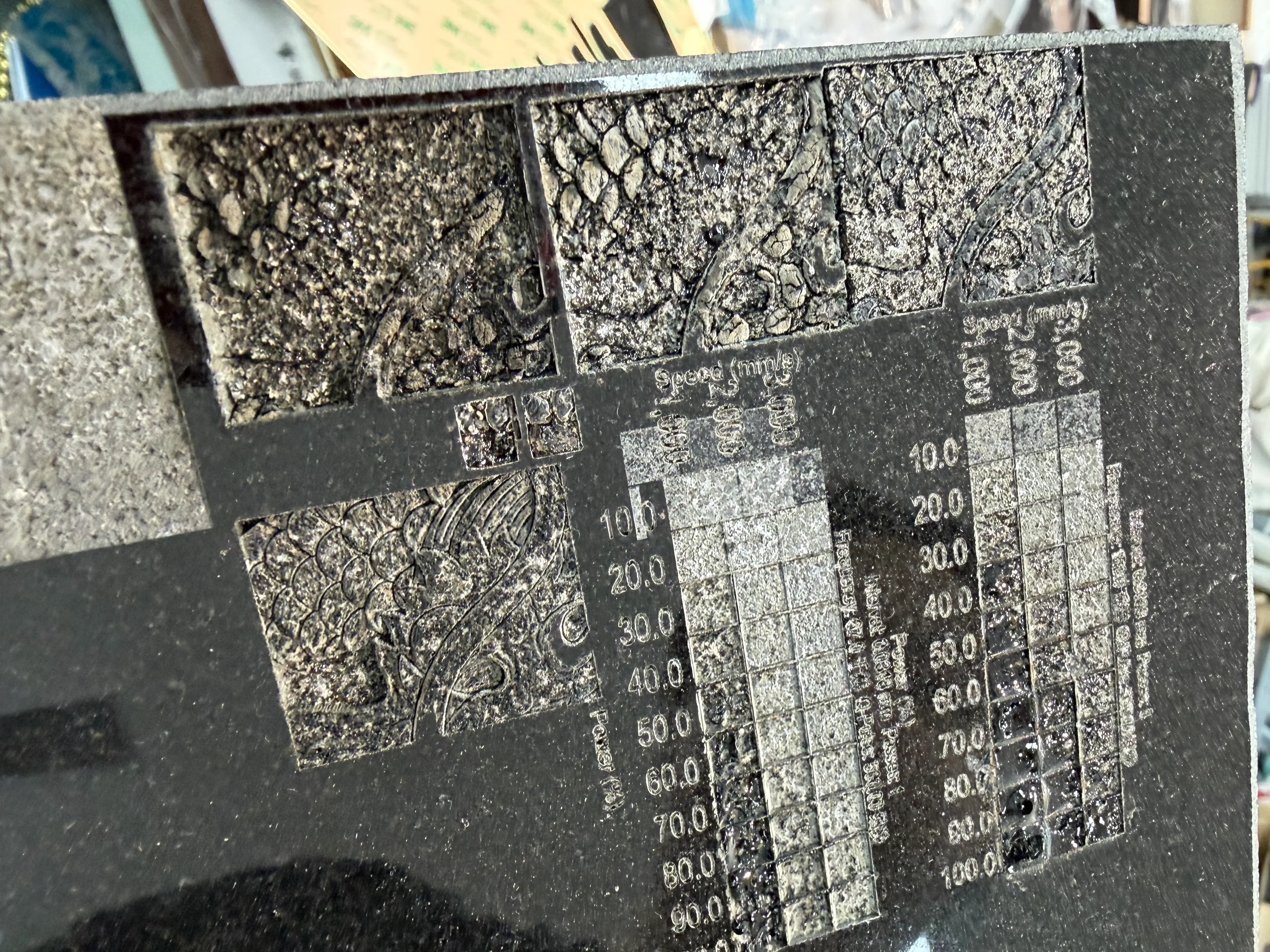 parameters testing on marble