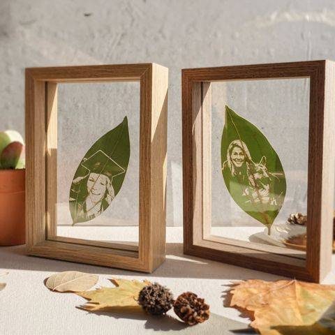 laser engraved leaves